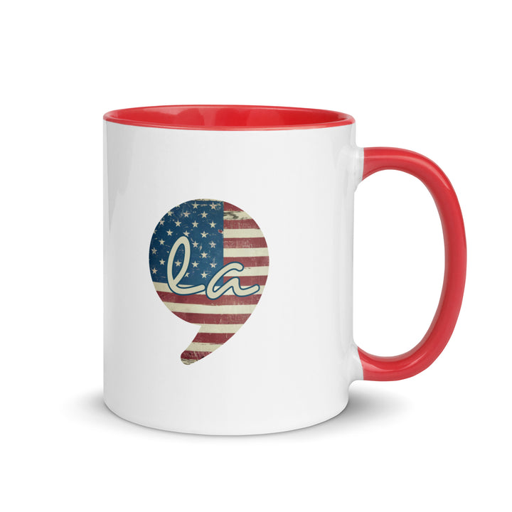 USA Comma La Mug with Color Inside - Red / 11 oz - ArtyKoala