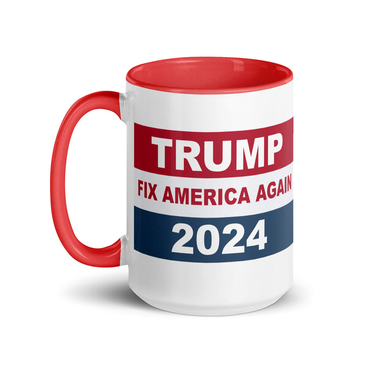 Tump Fix America Again 2024 Mug with Color Inside - ArtyKoala