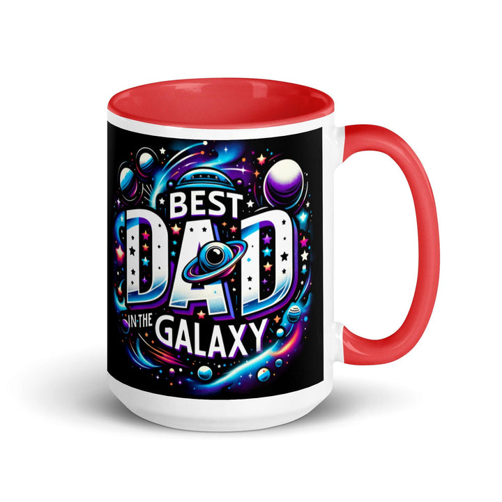 Best Dad In The Galaxy Mug with Color Inside - Red / 15 oz - ArtyKoala