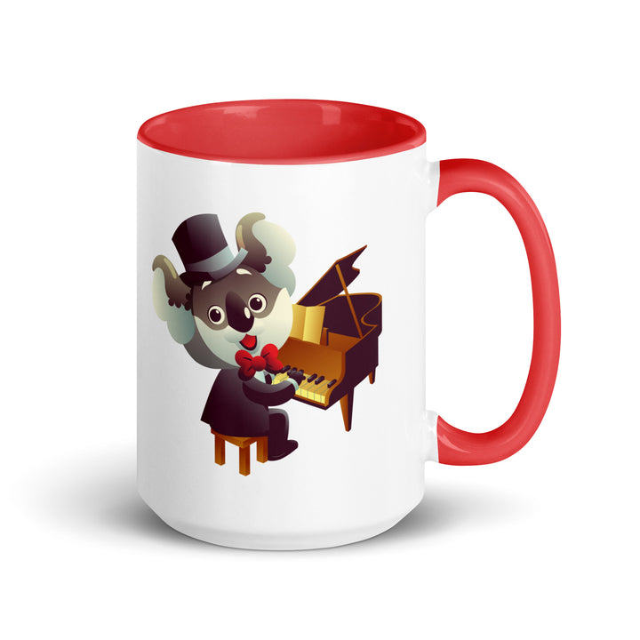 Koala Musicians Mug with Color Inside - Red / 15 oz - ArtyKoala