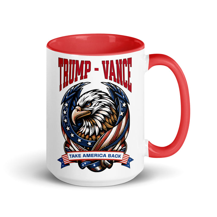 Trump Vance Take Amerca Back Mug with Color Inside - Red / 15 oz - ArtyKoala