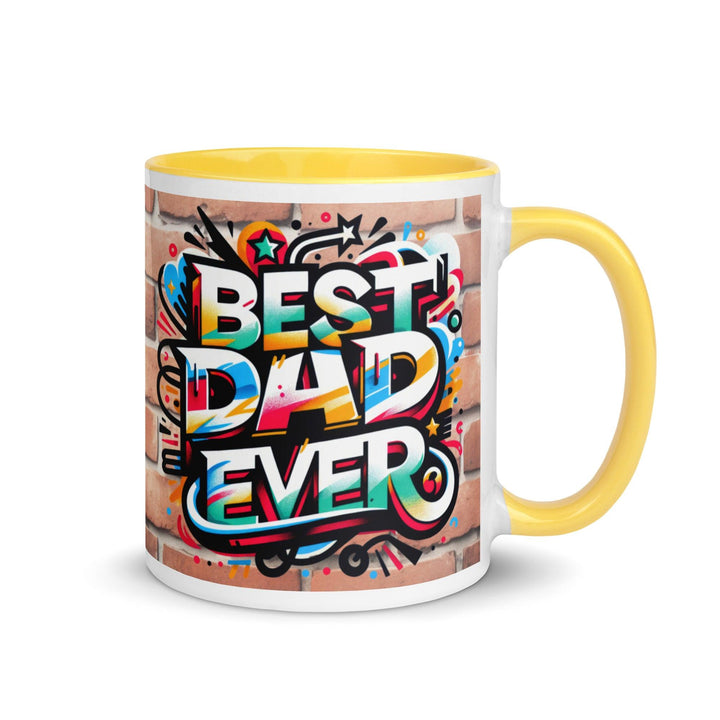 Best Dad Ever Mug with Color Inside - Yellow / 11 oz - ArtyKoala