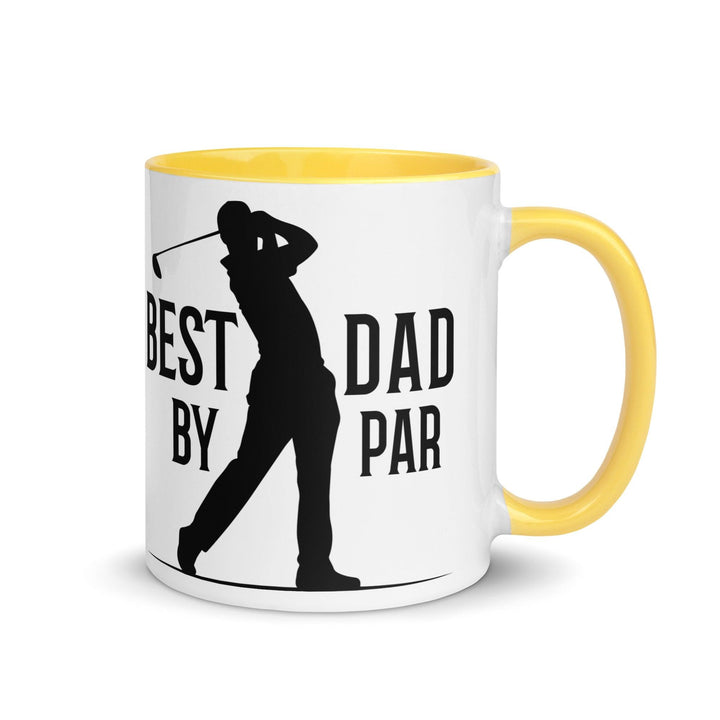 Best Dad By Par Mug with Color Inside - Yellow / 11 oz - ArtyKoala