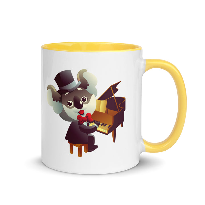 Koala Musicians Mug with Color Inside - Yellow / 11 oz - ArtyKoala