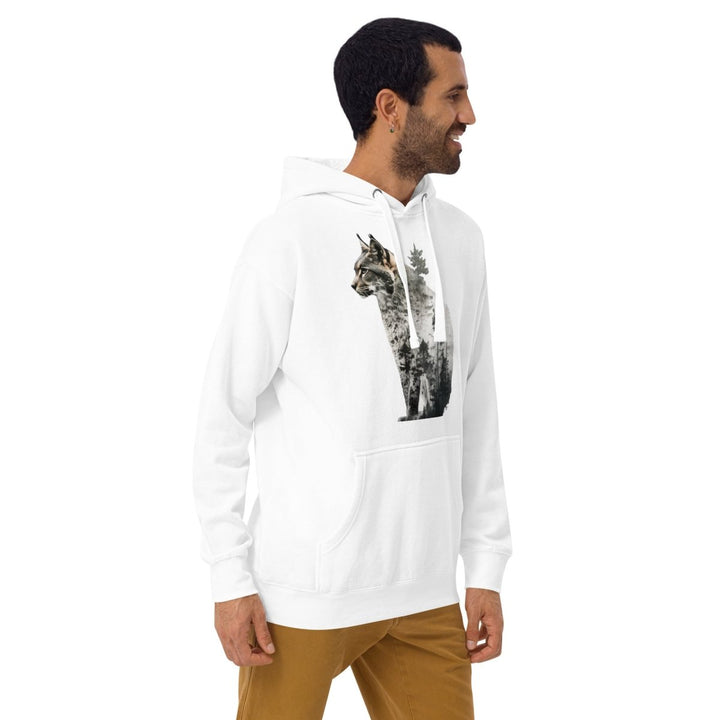 Wild Cat Graphic Hoodie - White - S - ArtyKoala