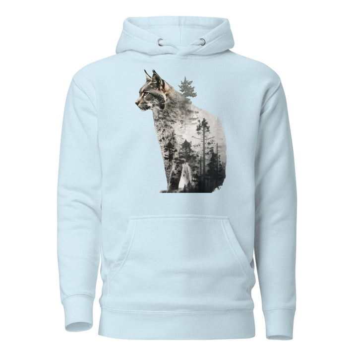 Wild Cat Graphic Hoodie - Sky Blue - S - ArtyKoala