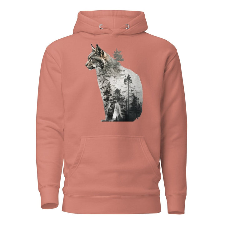 Wild Cat Graphic Hoodie - Dusty Rose - S - ArtyKoala
