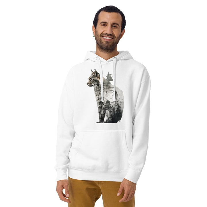 Wild Cat Graphic Hoodie - White - S - ArtyKoala