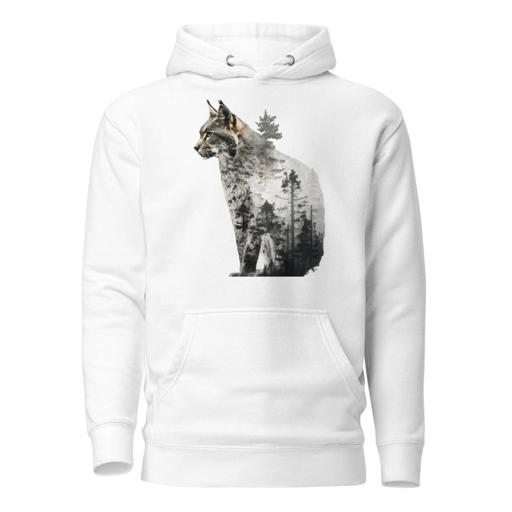 Wild Cat Graphic Hoodie - White - S - ArtyKoala
