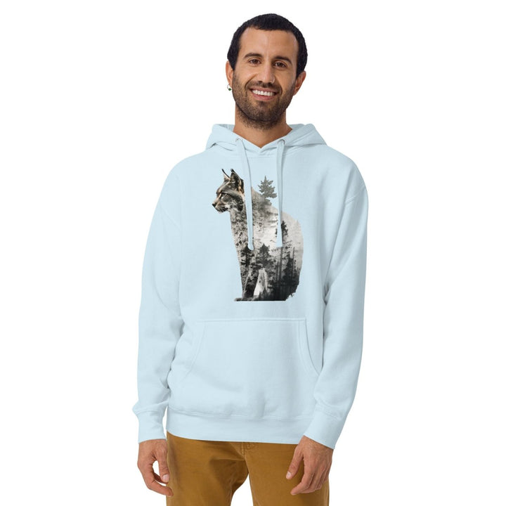 Wild Cat Graphic Hoodie - Sky Blue - S - ArtyKoala