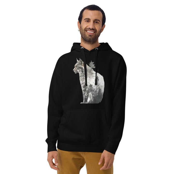 Wild Cat Graphic Hoodie - Black - S - ArtyKoala