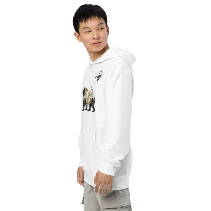Wildlife Bear and Scorpion Graphic Hoodie - White - S - ArtyKoala