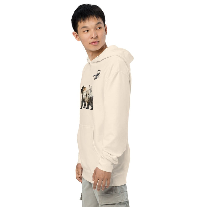 Wildlife Bear and Scorpion Graphic Hoodie - Bone - S - ArtyKoala