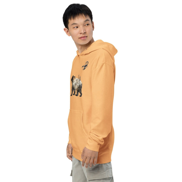 Wildlife Bear and Scorpion Graphic Hoodie - Peach - S - ArtyKoala