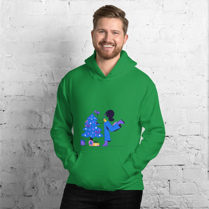 Woman and Pine Graphic Hoodie - Irish Green - S - ArtyKoala