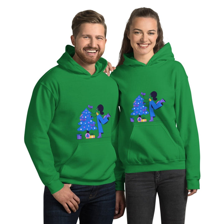 Woman and Pine Graphic Hoodie - Irish Green - S - ArtyKoala