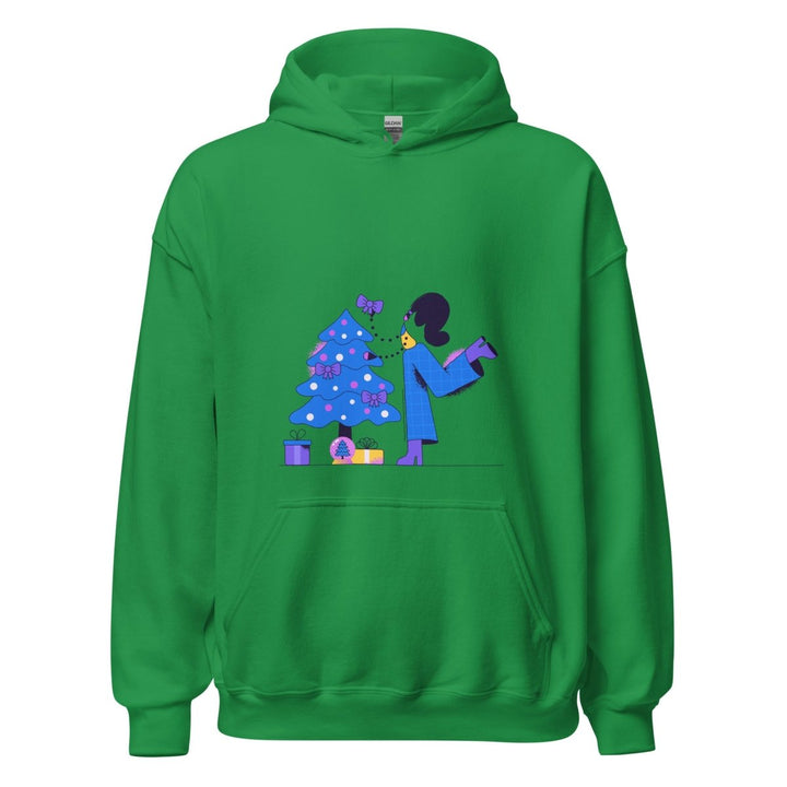 Woman and Pine Graphic Hoodie - Irish Green - S - ArtyKoala