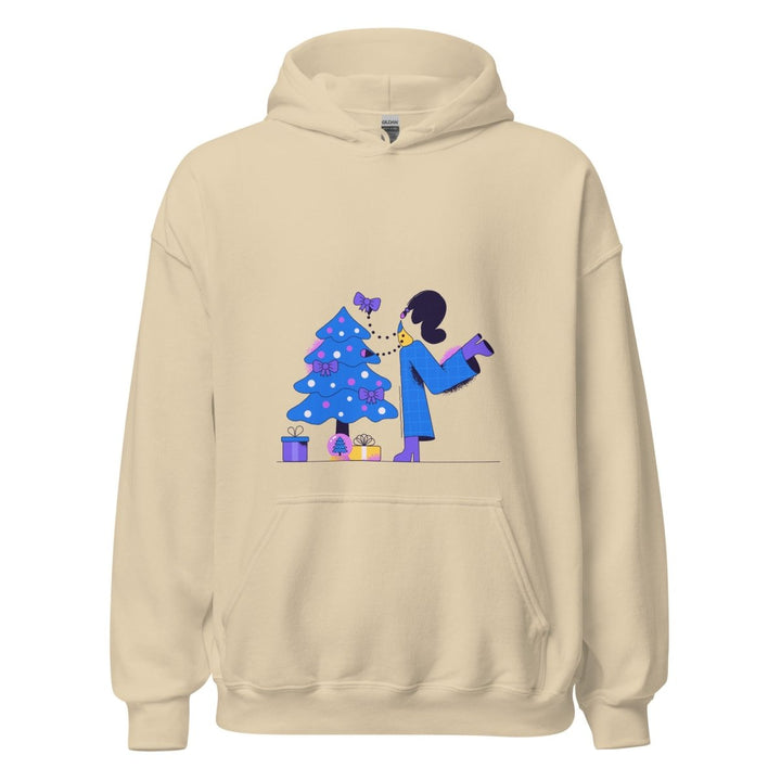 Woman and Pine Graphic Hoodie - Sand - S - ArtyKoala