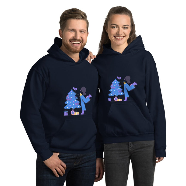 Woman and Pine Graphic Hoodie - Maroon - S - ArtyKoala