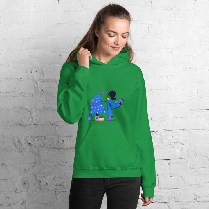 Woman and Pine Graphic Hoodie - Sand - S - ArtyKoala