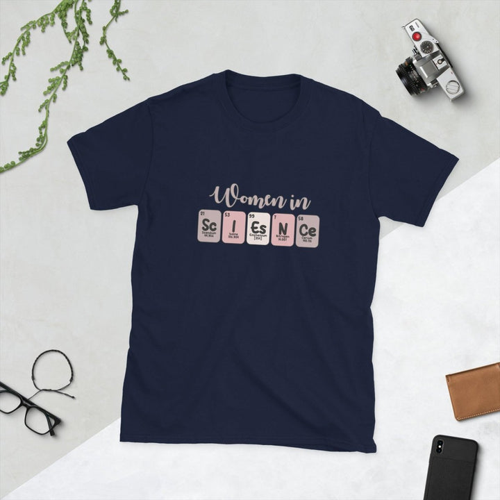 Women In Science Woman Graphic Tee - Navy - S - ArtyKoala