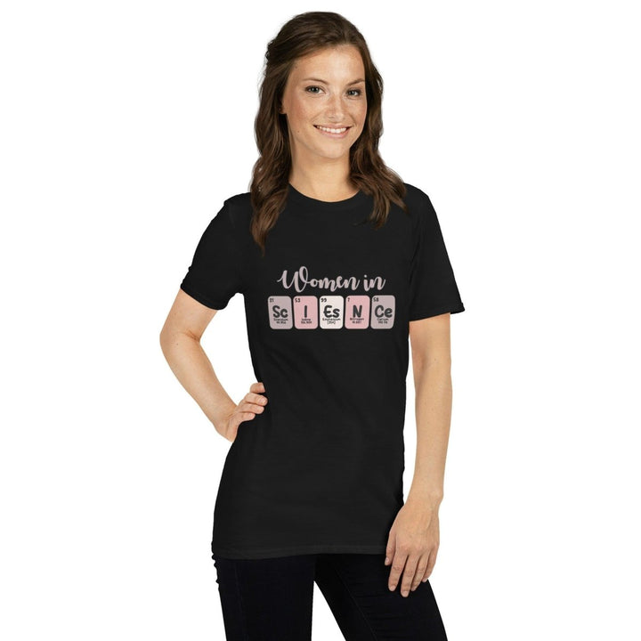 Women In Science Woman Graphic Tee - Black - S - ArtyKoala