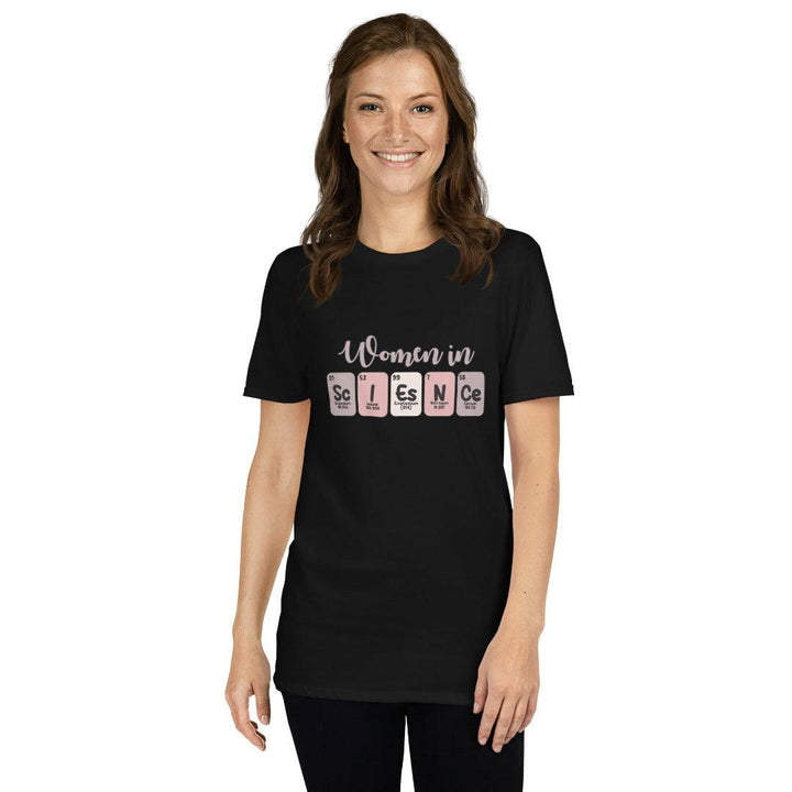 Women In Science Woman Graphic Tee - Black - S - ArtyKoala