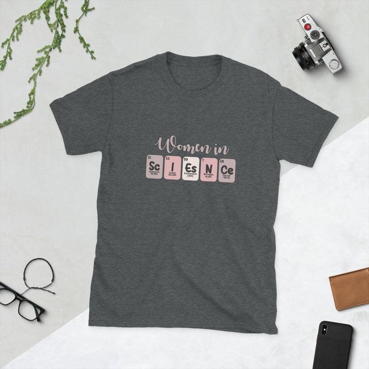 Women In Science Woman Graphic Tee - Dark Heather - S - ArtyKoala