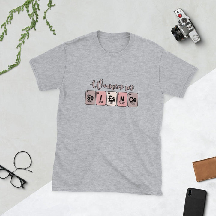 Women In Science Woman Graphic Tee - Sport Grey - S - ArtyKoala