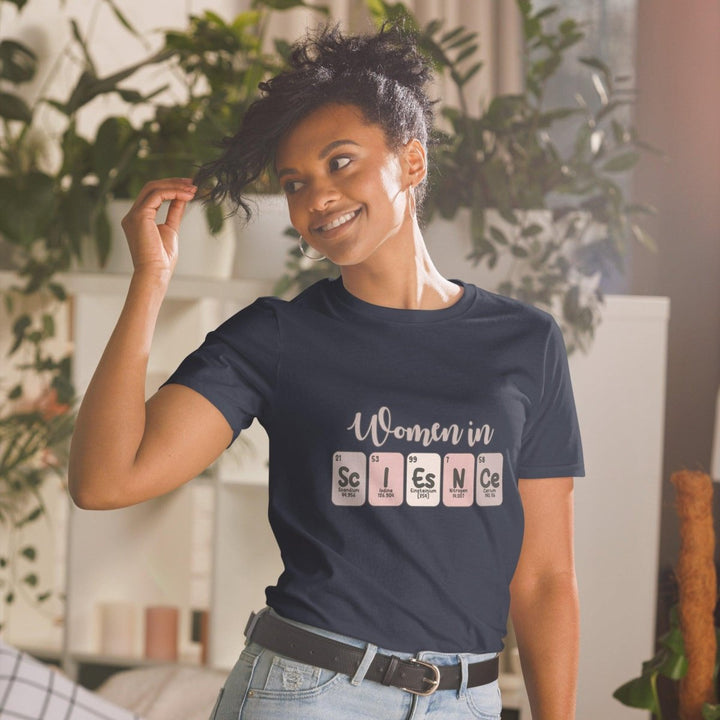 Women In Science Woman Graphic Tee - Black - S - ArtyKoala