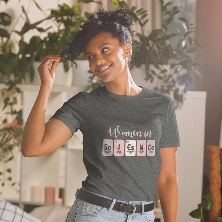 Women In Science Woman Graphic Tee - Black - S - ArtyKoala