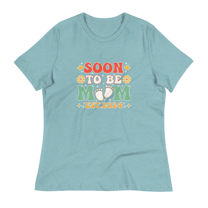 Soon to Be Mom Women's Premium Relaxed T-Shirt - Heather Blue Lagoon / S - ArtyKoala