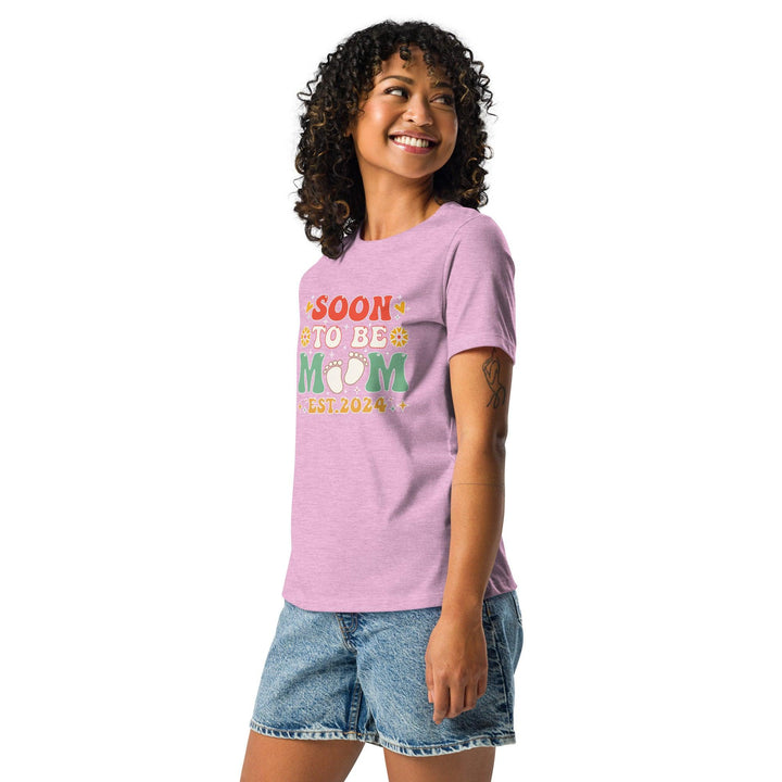 Soon to Be Mom Women's Premium Relaxed T-Shirt - Heather Prism Lilac / S - ArtyKoala