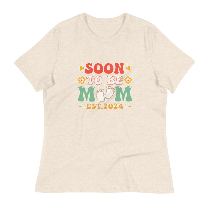 Soon to Be Mom Women's Premium Relaxed T-Shirt - Heather Prism Natural / S - ArtyKoala