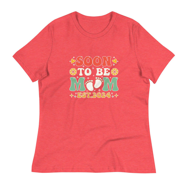 Soon to Be Mom Women's Premium Relaxed T-Shirt - Heather Red / S - ArtyKoala