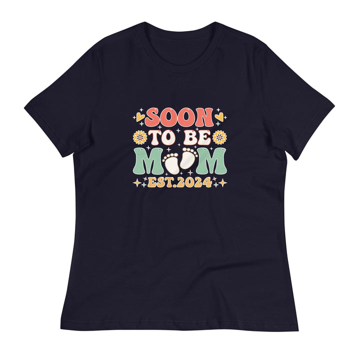 Soon to Be Mom Women's Premium Relaxed T-Shirt - Navy / S - ArtyKoala