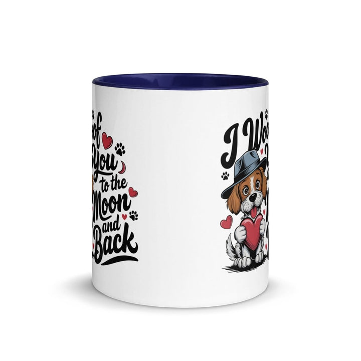 Woof You to the Moon Colorful Print Mug - Green - 11 oz - ArtyKoala