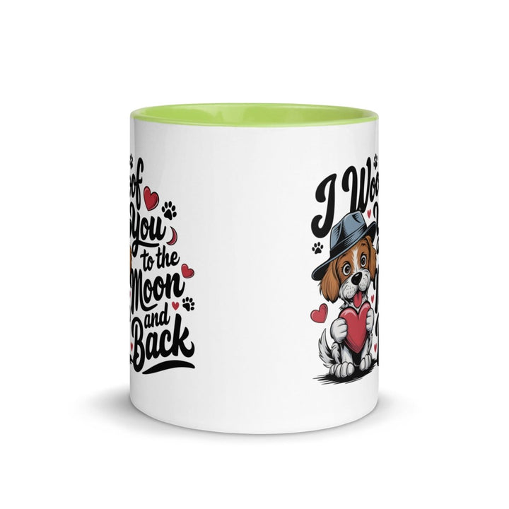Woof You to the Moon Colorful Print Mug - Dark green - 11 oz - ArtyKoala