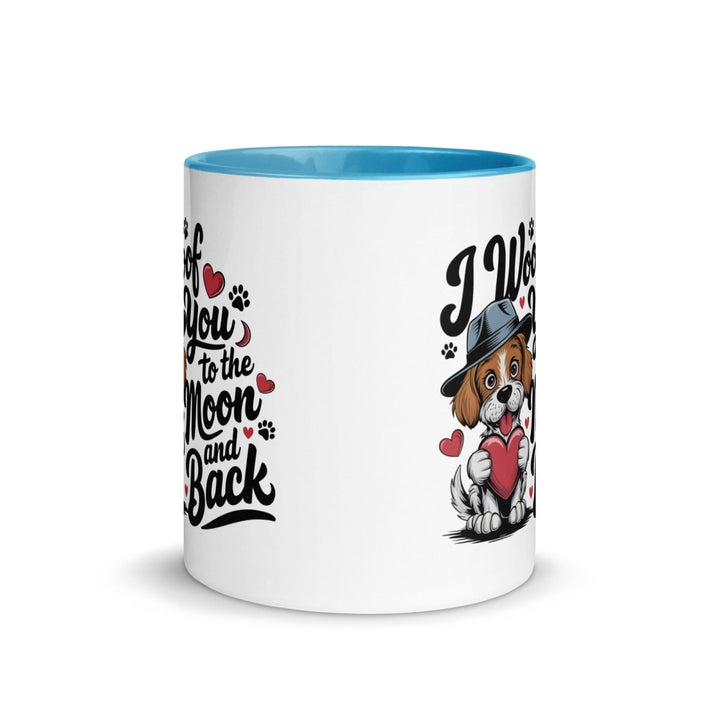 Woof You to the Moon Colorful Print Mug - Red - 11 oz - ArtyKoala