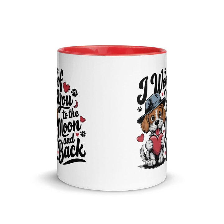 Woof You to the Moon Colorful Print Mug - Yellow - 11 oz - ArtyKoala
