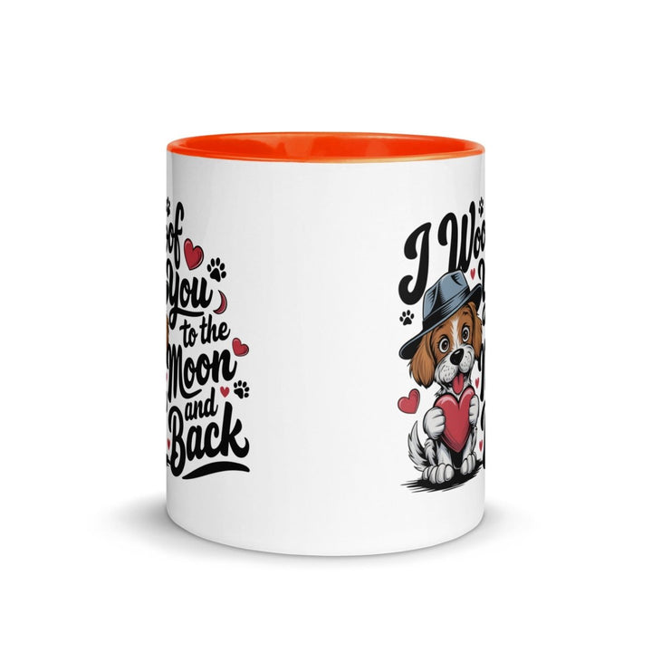 Woof You to the Moon Colorful Print Mug - Black - 11 oz - ArtyKoala