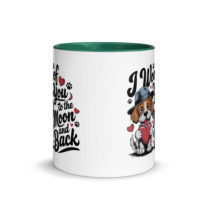 Woof You to the Moon Colorful Print Mug - Golden Yellow - 11 oz - ArtyKoala