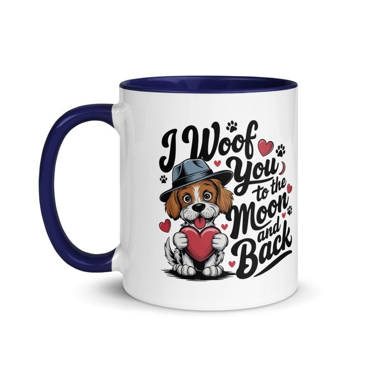 Woof You to the Moon Colorful Print Mug - Green - 11 oz - ArtyKoala