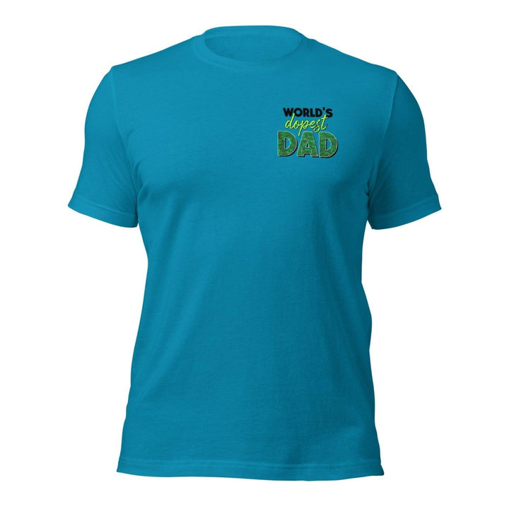 World's dopest Dad Graphic Tee - Aqua - S - ArtyKoala