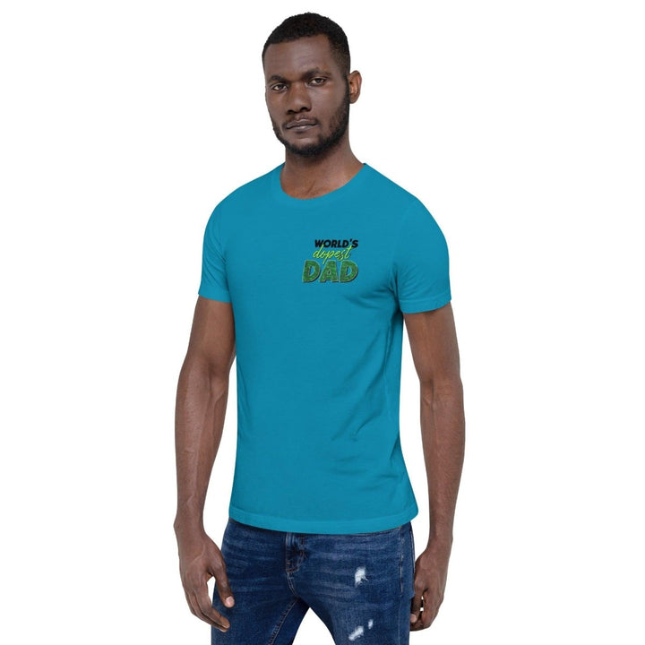 World's dopest Dad Graphic Tee - Aqua - S - ArtyKoala