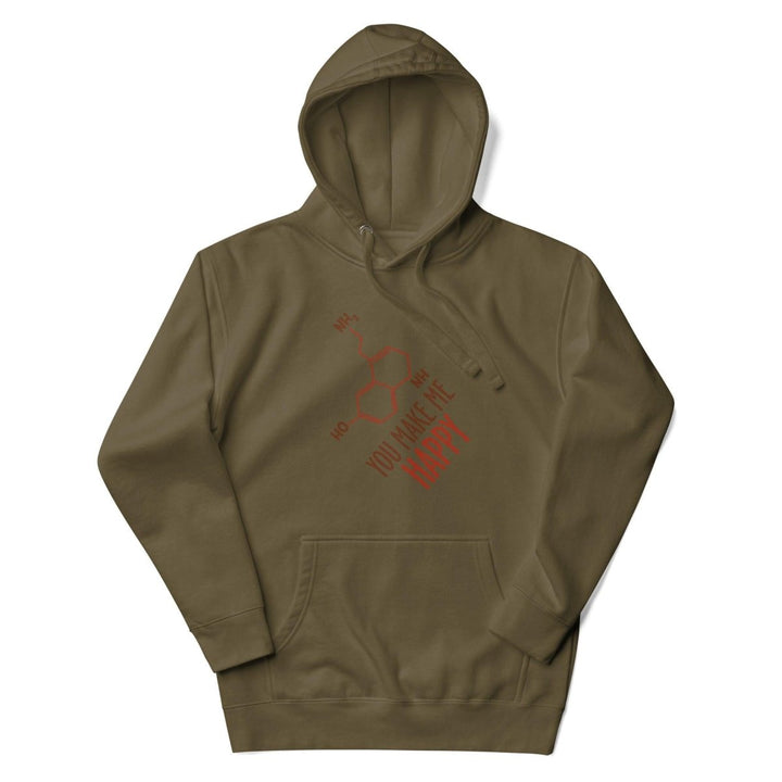 You Make Me Happy!! Graphic Hoodie - Military Green - S - ArtyKoala