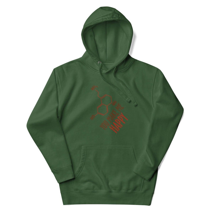 You Make Me Happy!! Graphic Hoodie - Forest Green - S - ArtyKoala