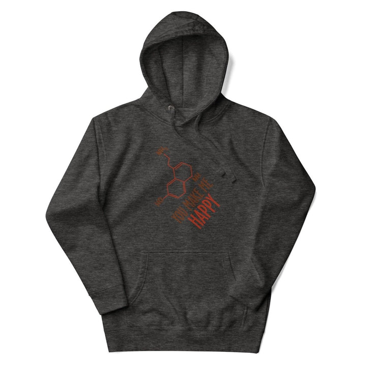 You Make Me Happy!! Graphic Hoodie - Charcoal Heather - S - ArtyKoala