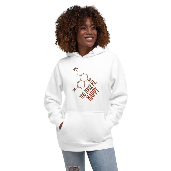 You Make Me Happy!! Graphic Hoodie - White - S - ArtyKoala
