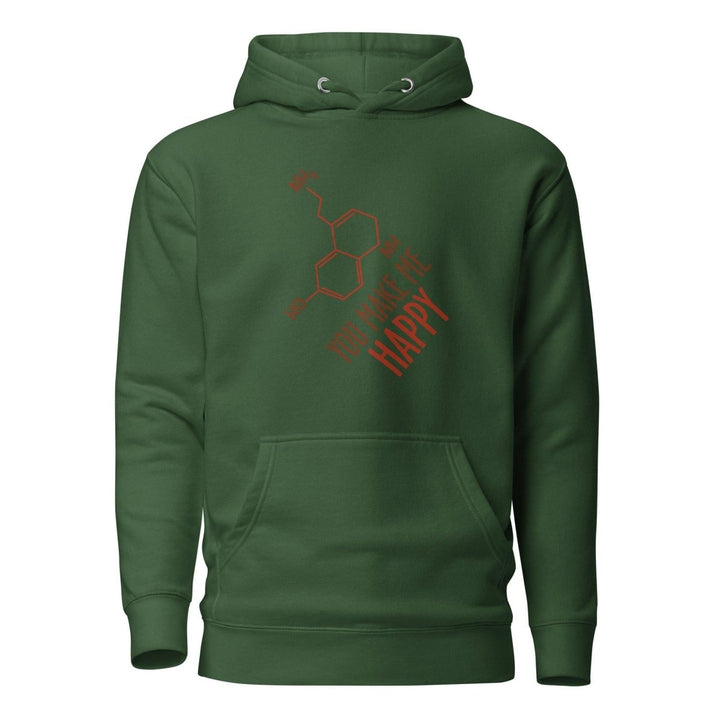 You Make Me Happy!! Graphic Hoodie - Forest Green - S - ArtyKoala